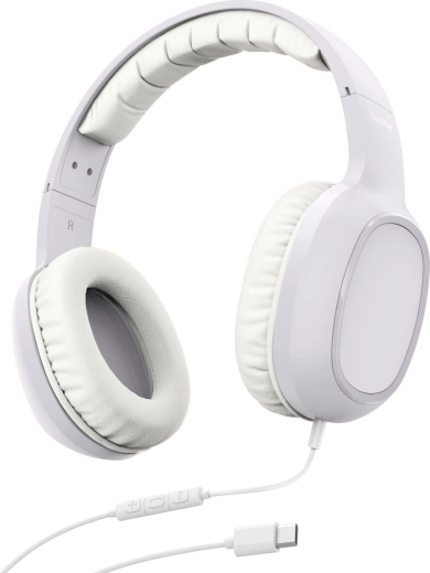 Casque supra-auriculaire avec microphone USB‑C blanc