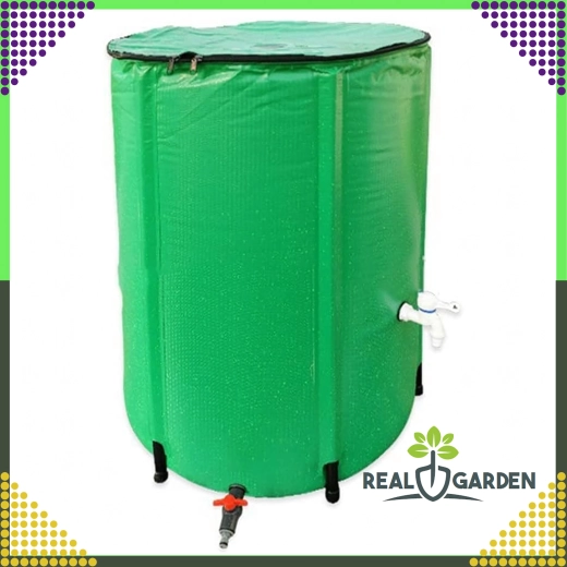 Tonneau pliable pour eau de pluie 100 l avec robinet et trop-plein