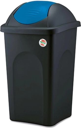 Poubelle basculante MULTIPAT 60 l, couvercle noir et bleu