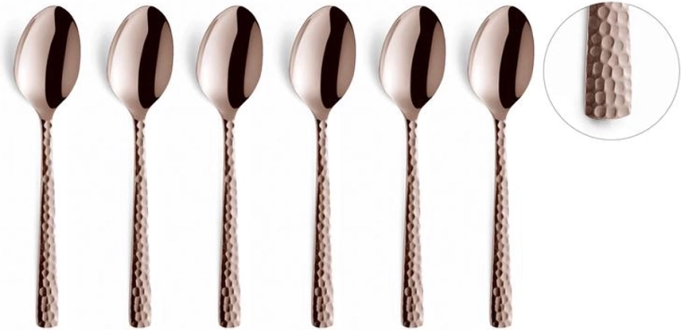 Cuillères à moka en acier inoxydable Amefa Felicity, 6 pcs, rose