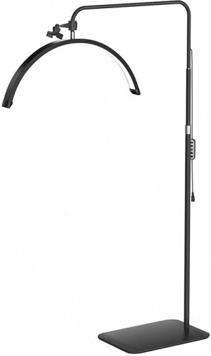 Lampe de sol cosmétique en demi-lune 40 W, 320 LED, noire
