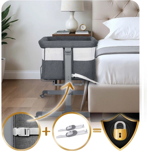 Fixation sécurisée au lit des parents