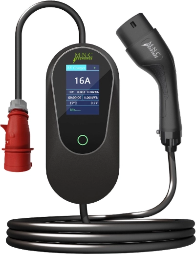 Station de recharge portable pour véhicules électriques EVSE Type 2, 11 kW, 5 m avec sac