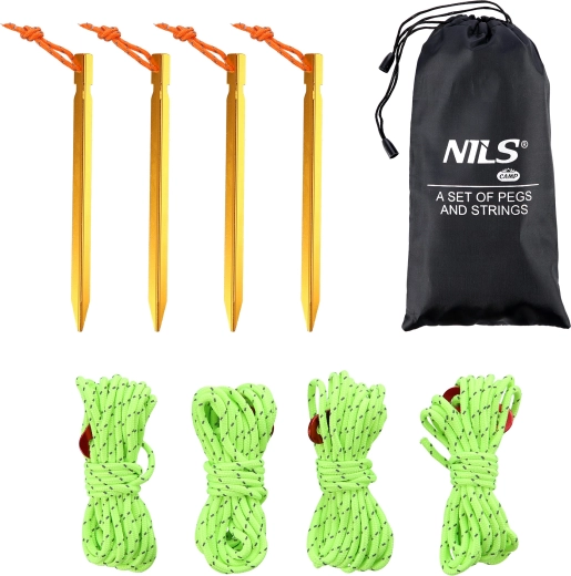 Set de piquets de tente et haubans tendeurs NILS Camp