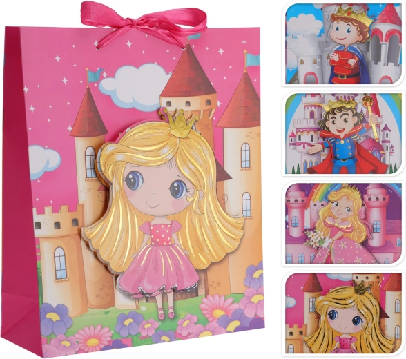 Sac cadeau 3D pour enfants 40 × 30 × 12 cm, assortiment de décors