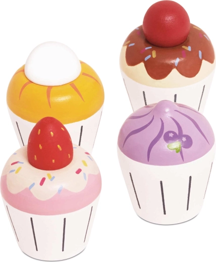 Le Toy Van muffins en bois – lot de 4 pièces