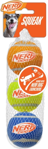 Balles de tennis couineuses Nerf Dog pour chiens, 3 pièces
