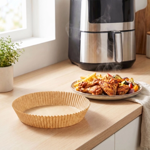 Papier cuisson pour friteuse à air chaud, rond, 23 cm, 50 pièces