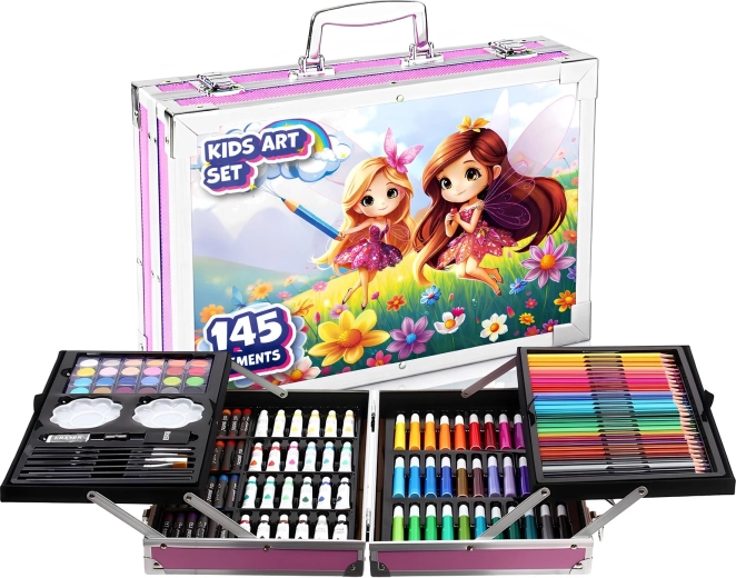 Coffret de dessin et peinture RENEW FORCE Fairy 145 pièces dans une mallette - 1 pièce