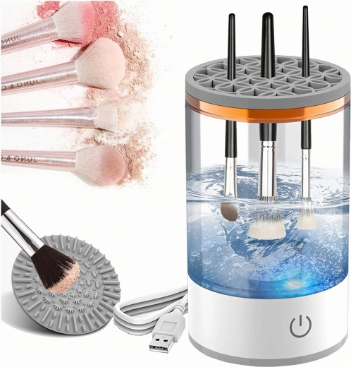 Laveuse électrique pour pinceaux de maquillage 3-en-1