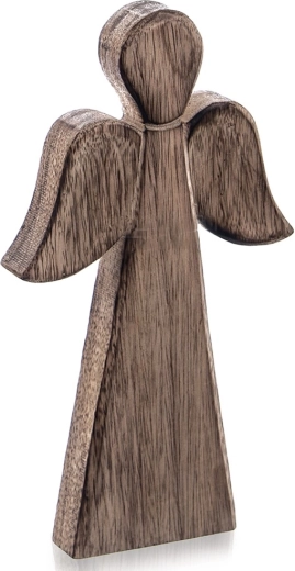 Figurine de Noël en bois ange en bois de manguier 24 cm