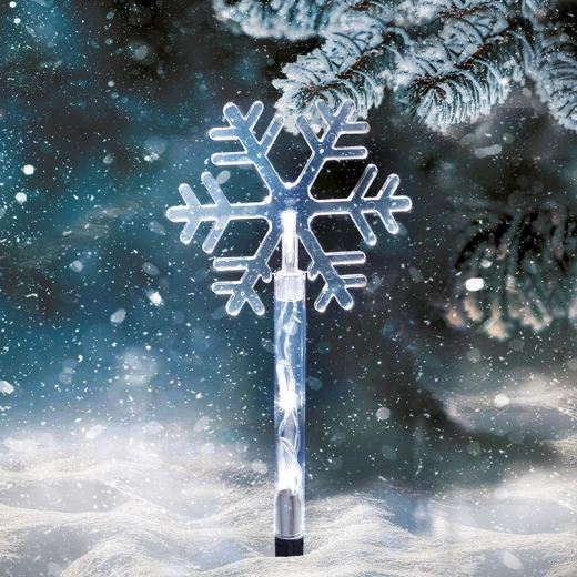 Solight éclairage de jardin LED à piquer flocons de neige 5 pcs, 15 LED, à piles