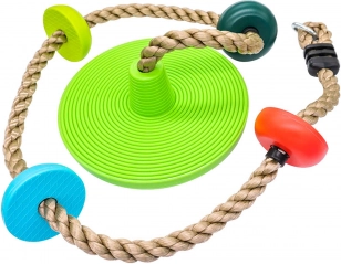 Corde avec nœuds colorés et siège - vert