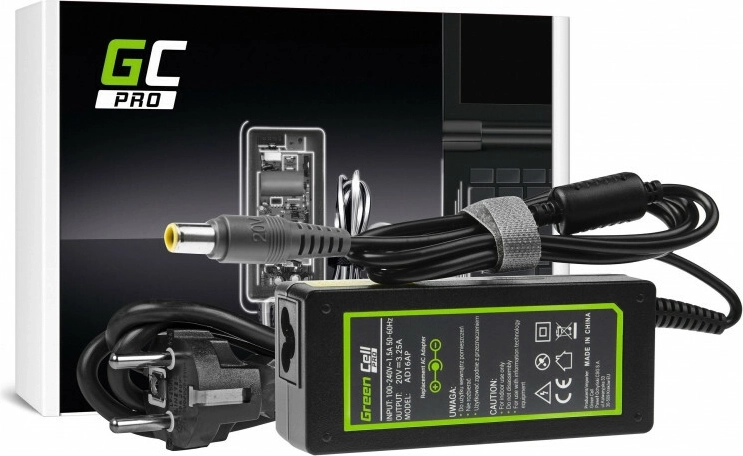 Adaptateur secteur Green Cell PRO 20 V 3,25 A 65 W pour Lenovo (connecteur 7,7 × 5,5 mm)