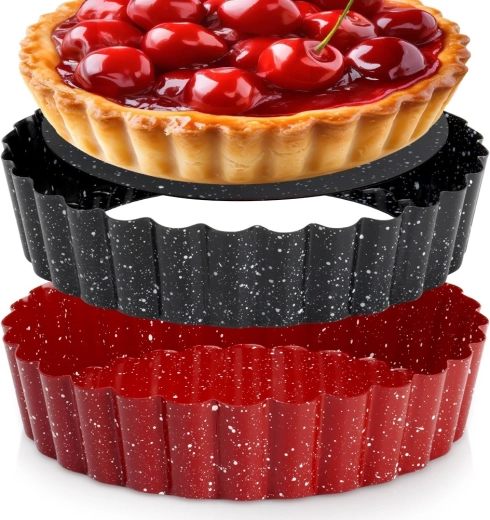 Moule à tartelettes en granit avec fond amovible 12 cm, lot de 2