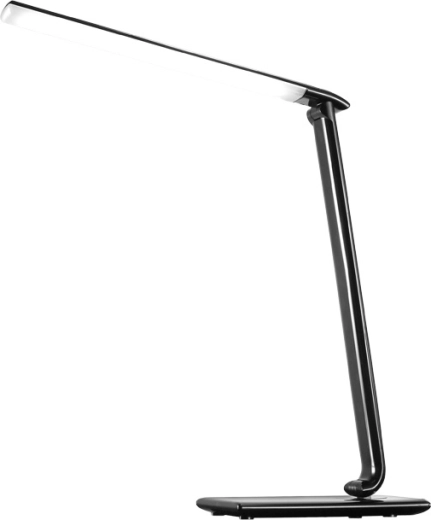Lampe de bureau LED Solight à intensité variable, 12 W, avec choix de la température de couleur et USB, noir brillant