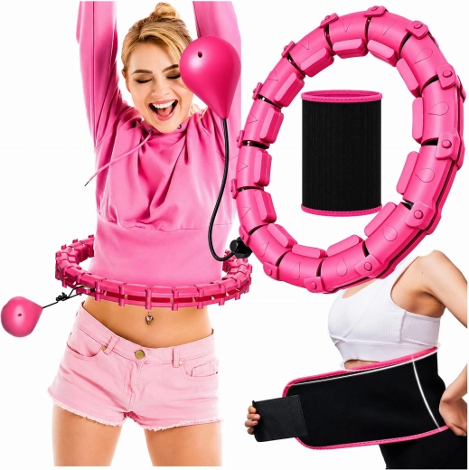 Hula hoop intelligent réglable avec poids et picots de massage + ceinture amincissante