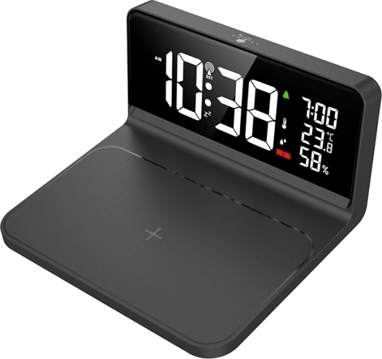 Réveil numérique Solight avec recharge sans fil Qi 10 W