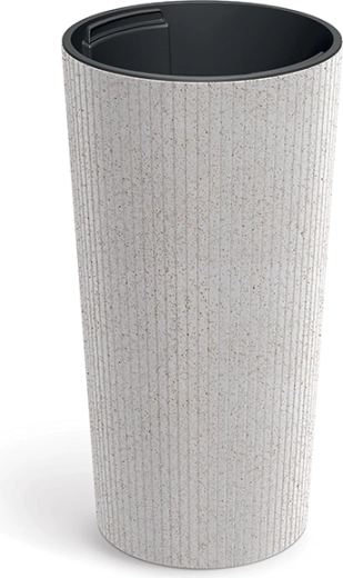 Cache-pot Lamia Slim Eco Wood 20 cm blanc