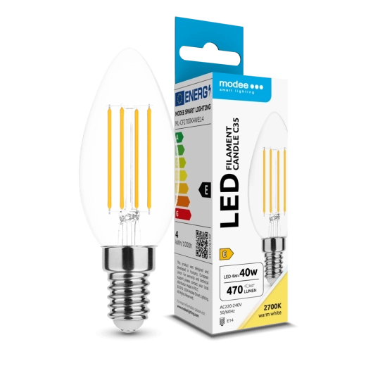 Ampoule LED Modee Filament C35 4 W E14, 470 lm, blanc chaud