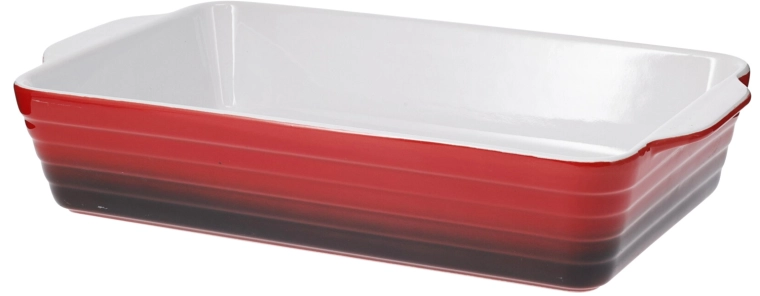 Plat à gratin en verre résistant à la chaleur 36 × 20,5 cm, rouge