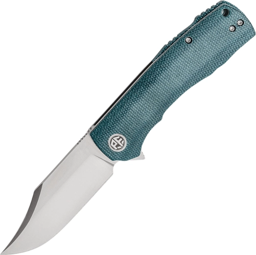 Petrified Fish Victor couteau de poche 9,1 cm, satin, micarta bleue