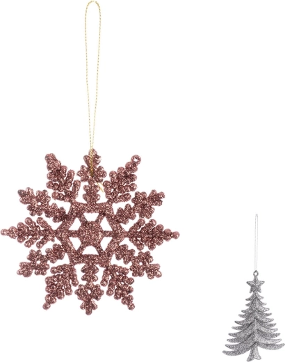 Décoration de Noël suspendue en plastique avec paillettes – assortiment de variantes
