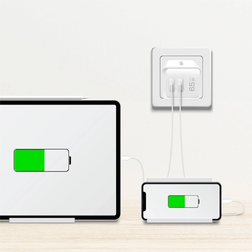 Deux ports USB‑C pour une charge simultanée