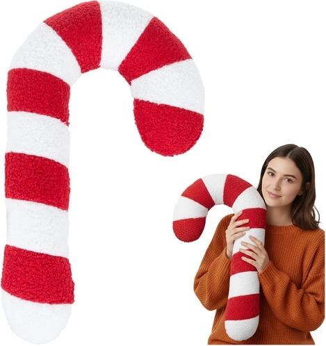 Coussin décoratif de Noël en forme de canne en sucre Ruhhy - 1 pièce