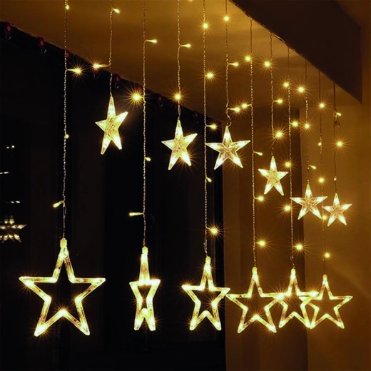 Solight rideau lumineux de Noël LED d’extérieur étoiles 3 m 123 LED blanc chaud IP44