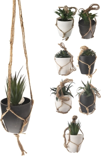 Fleur artificielle suspendue en pot