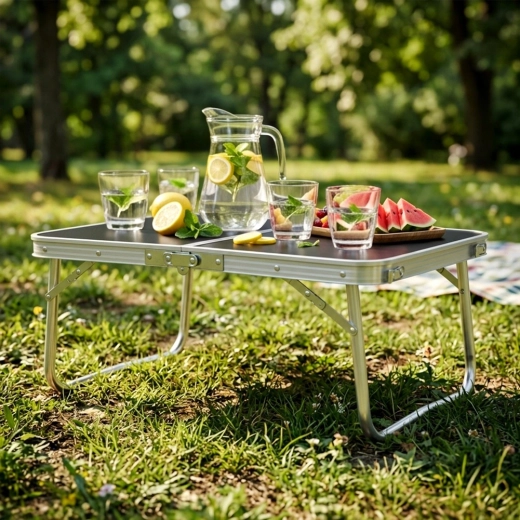 Table basse idéale pour pique-nique et camping