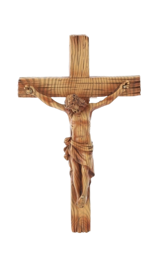 Croix suspendue avec figure de Jésus en polyrésine 12,5 × 3,5 × 20 cm