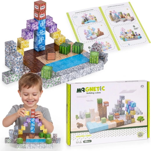 Jeu de construction magnétique pour enfants 88 pièces