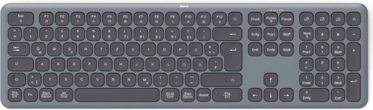 Clavier sans fil Hama WK‑1550 multi‑appareils, noir/gris