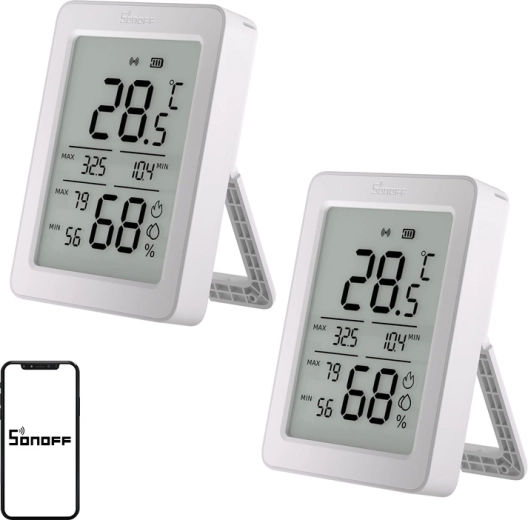 Sonoff AirGuard TH Capteur ZigBee de température et d’humidité avec écran LCD (2 pcs)
