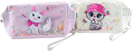 Trousse de voyage avec sequins chat - 1 pièce