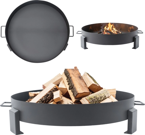Brasero de jardin en fonte 60 cm avec poignées pour des feux de camp conviviaux