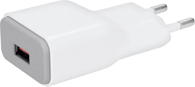 Adaptateur de charge USB Solight avec charge rapide Qualcomm (1× USB-A), blanc/gris