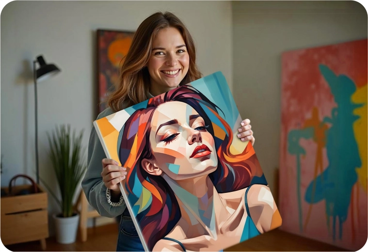 Œuvre terminée prête à être accrochée