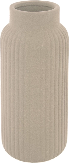 Vase en porcelaine beige à surface côtelée 24,5 cm