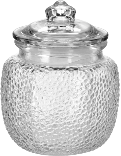Bocal en verre rond 700 ml avec couvercle en verre