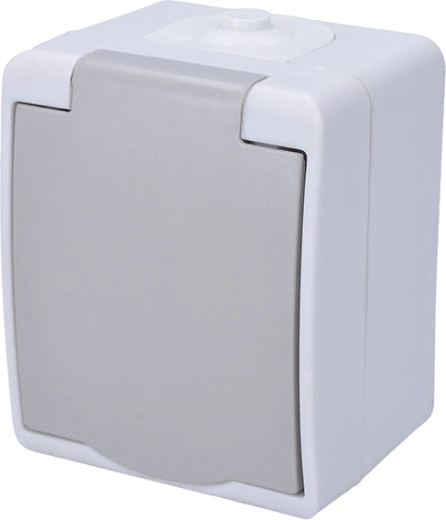 Prise extérieure Solight pour milieux humides IP54 grise - 1 pièce