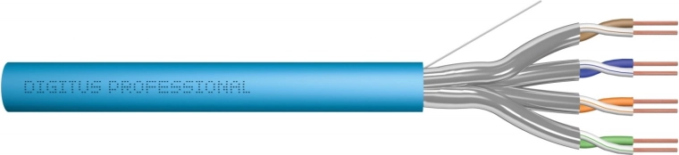 Câble de données d’installation cat. 6A U/FTP, LSOH, AWG 23/1, 50 m, bleu clair