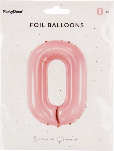 Ballon en aluminium chiffre 0 86 cm – Rose