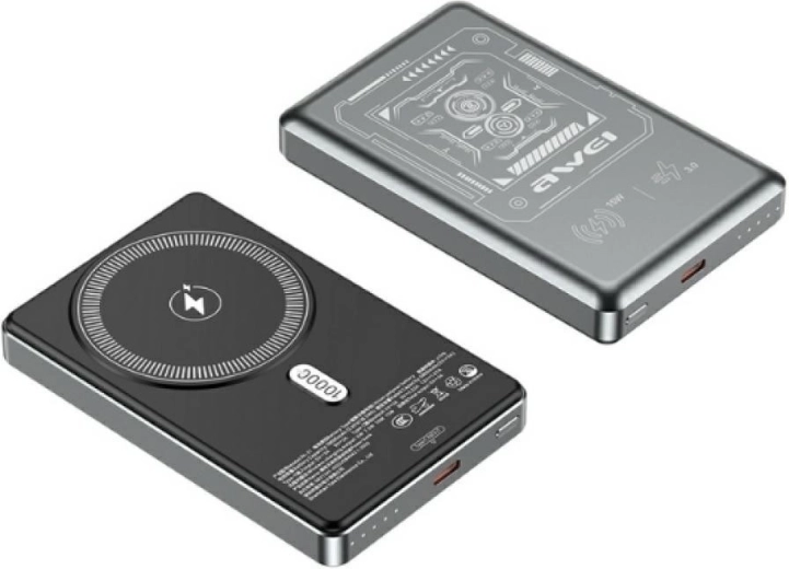 Batterie externe sans fil Awei PA-31 MagSafe 10 000 mAh grise
