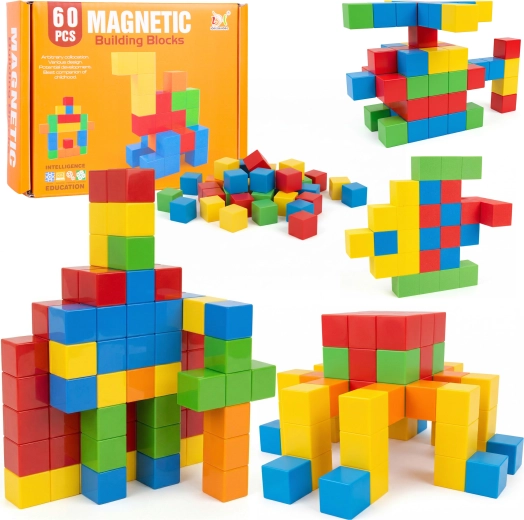 Jeu de construction magnétique cubes 60 pcs