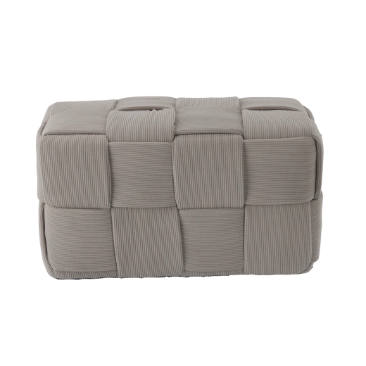 Pouf rectangulaire tricoté gris clair 60 × 32 × 32 cm