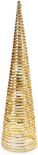 Sapin de Noël lumineux en forme de cône avec 60 LED, doré, 80 cm