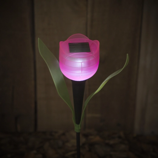 Lampe de jardin solaire LED en forme de tulipe - 1 pièce